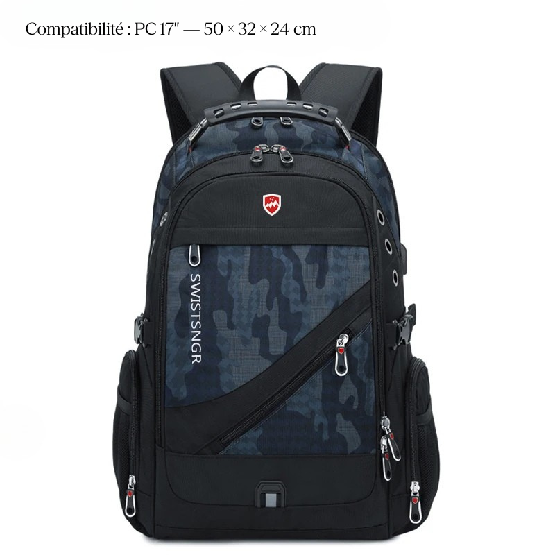 Sac à dos ordinateur voyage – Grande Capacité, Imperméable, USB
