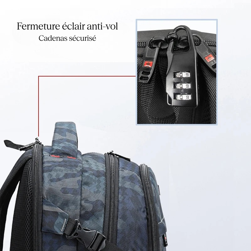 Sac à dos ordinateur voyage – Grande Capacité, Imperméable, USB