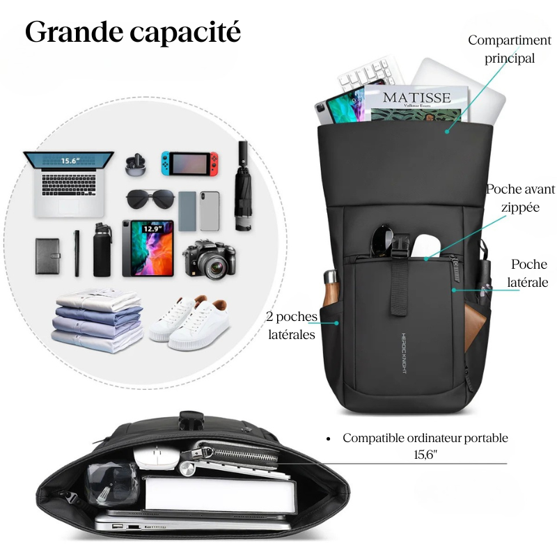 sac ordinateur noir transport avion
