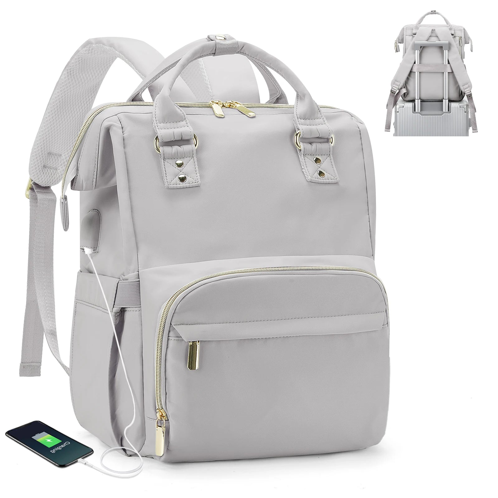 Sac a Dos Femme Pour Ordi Portable gris