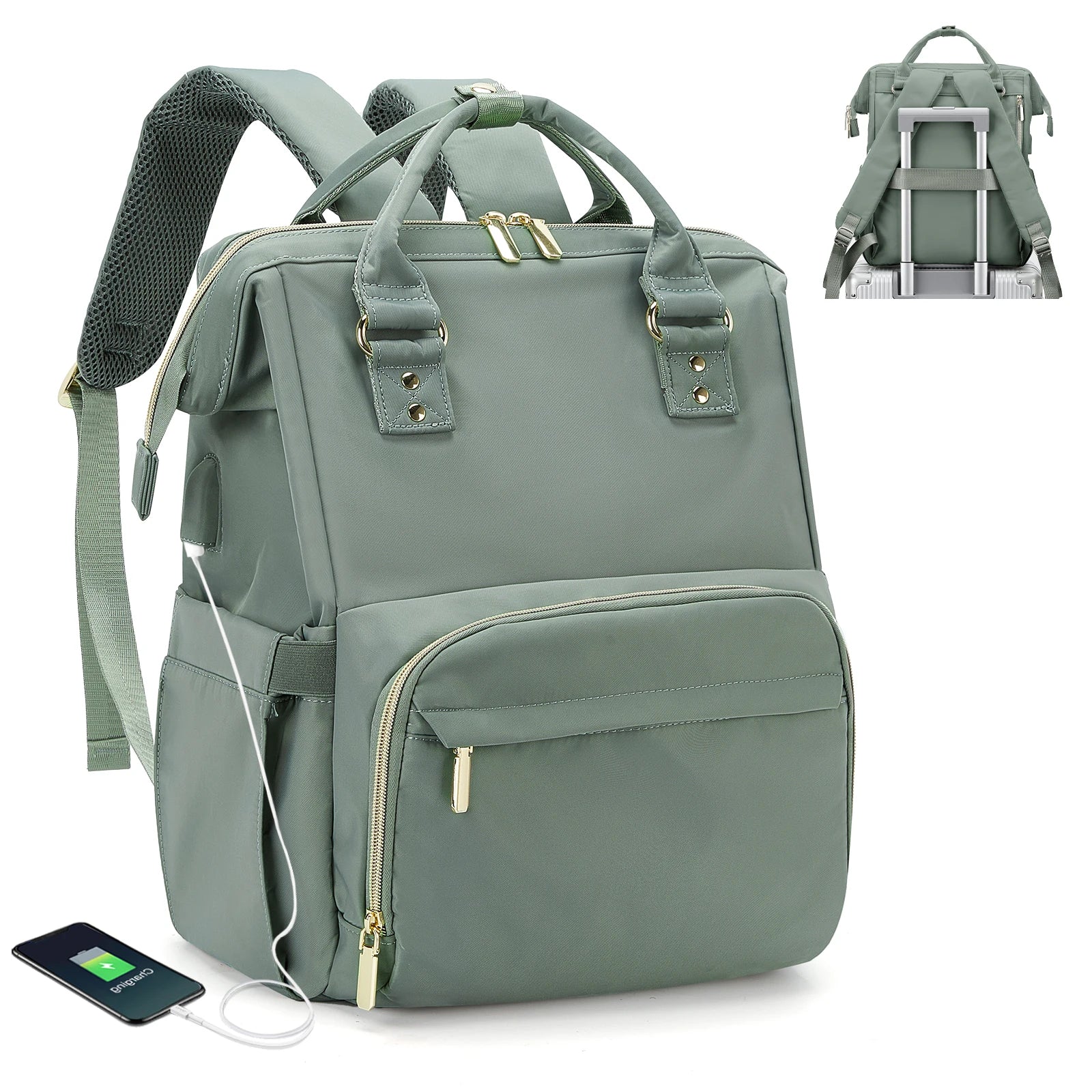 Sac a Dos Femme Pour Ordi Portable vert