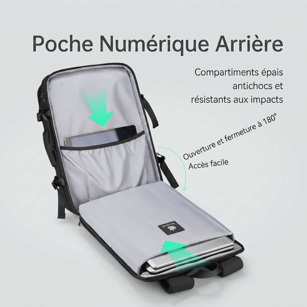 Sac à dos ordinateur | extensible & cabine & 35L