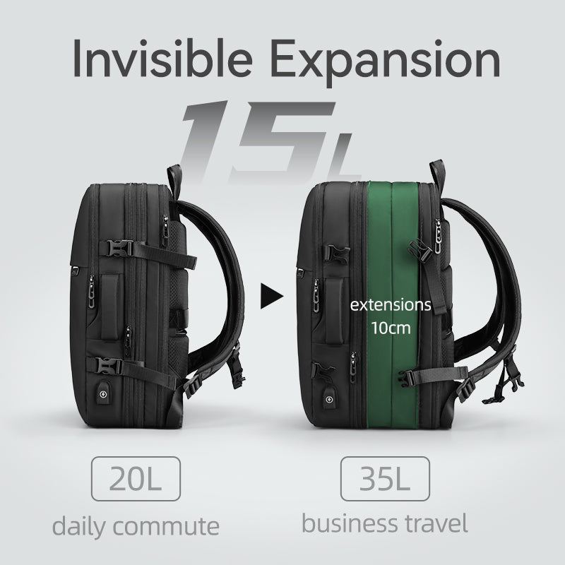 sac a dos ordinateur extensible - interieur du compartiment