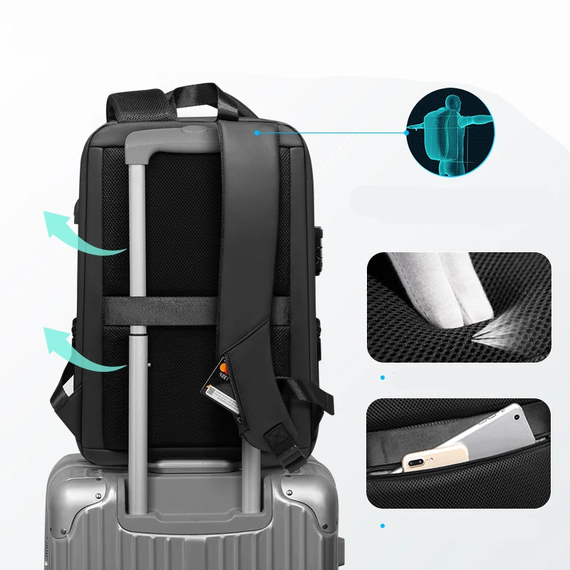 Sac à dos ordinateur premium - 15,6 pouces - design business & sécurité discrète