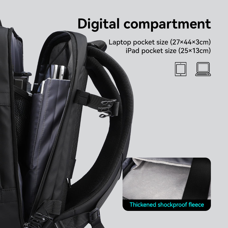 Sac à dos ordinateur extensible 17 pouces – Compression sous vide et port USB intégré