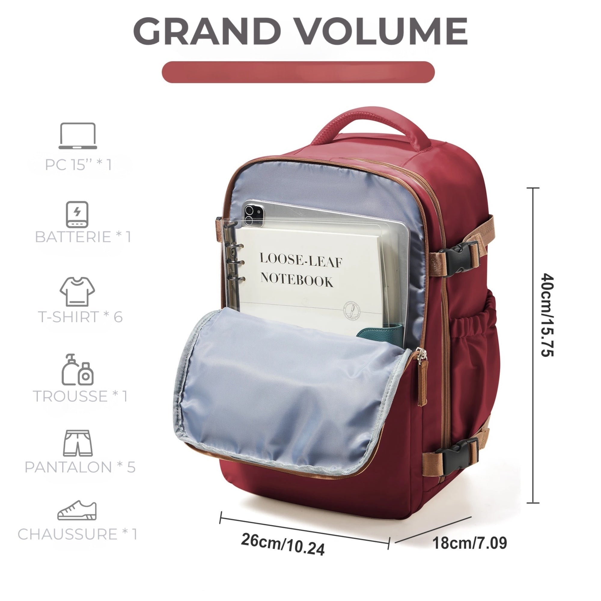 sac d'ordinateur grand volume