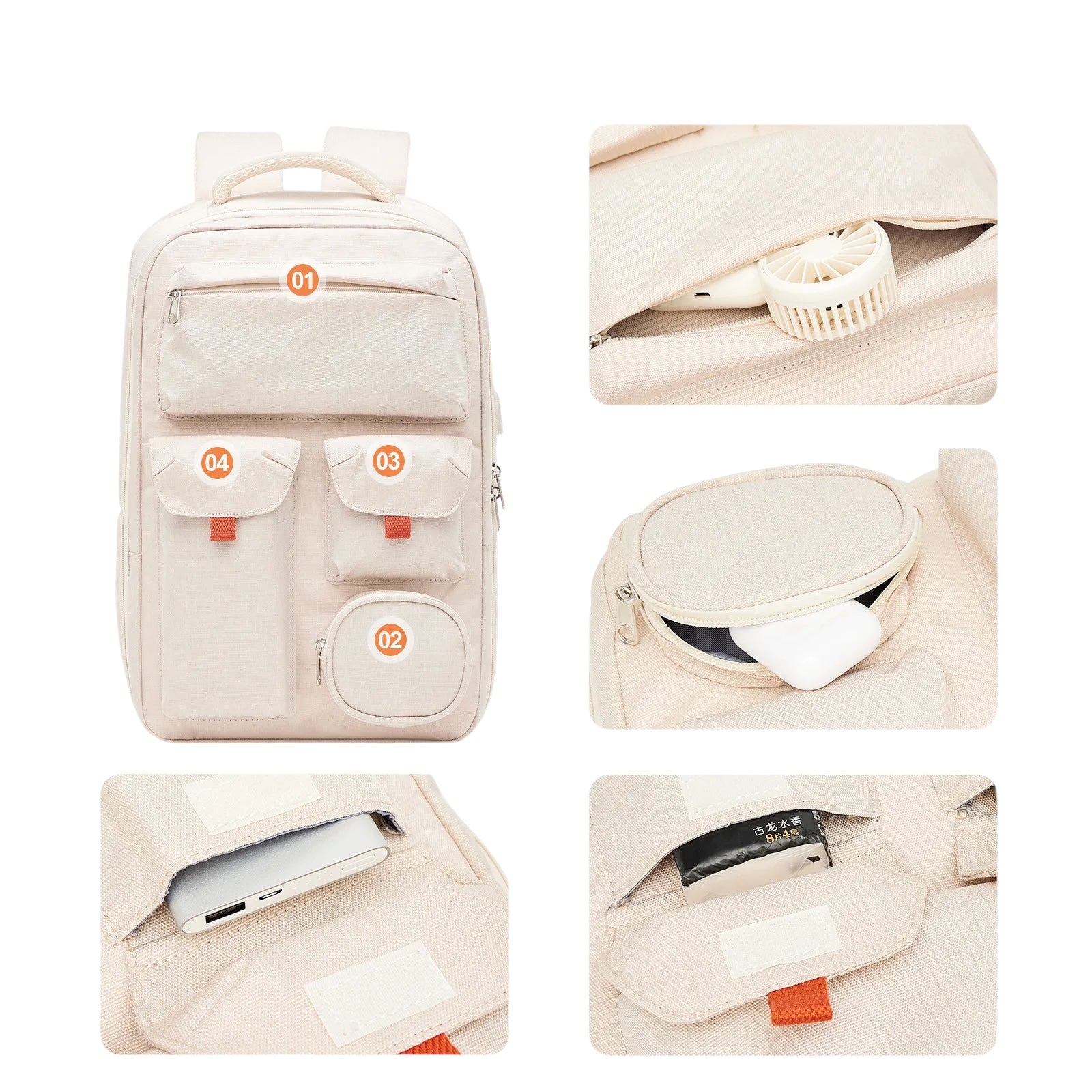 sac ordinateur poches