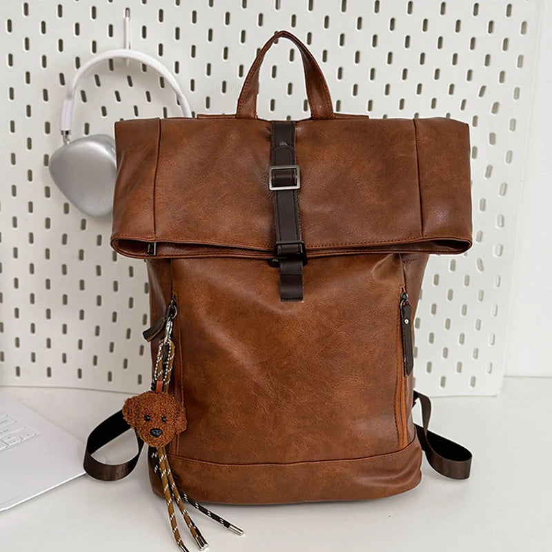 Sac à dos ordinateur homme - 15 pouces - cuir PU vintage souple