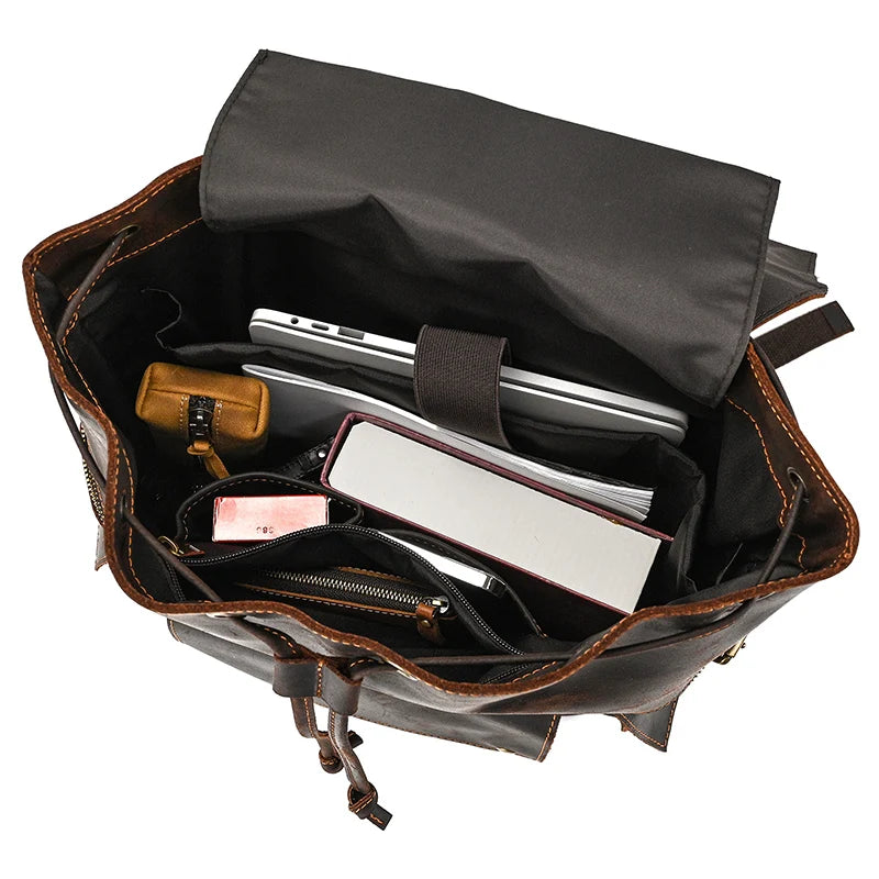 sac a dos cuir pour ordinateur multi rangement