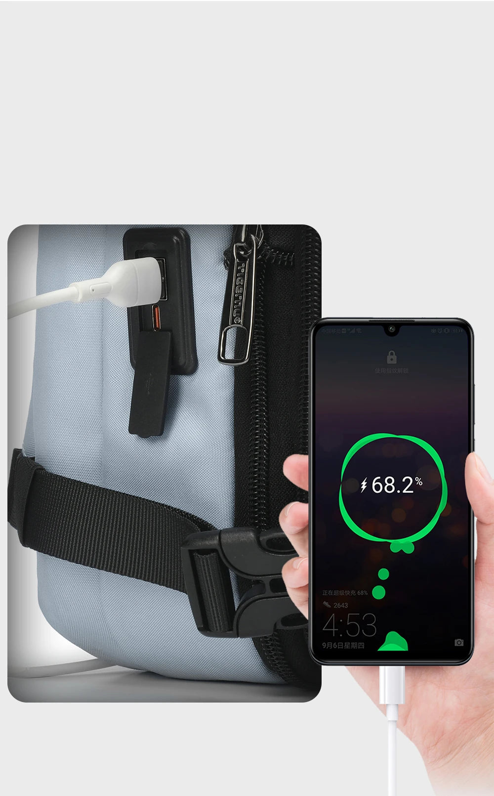 sac ordinateur extensible port usb