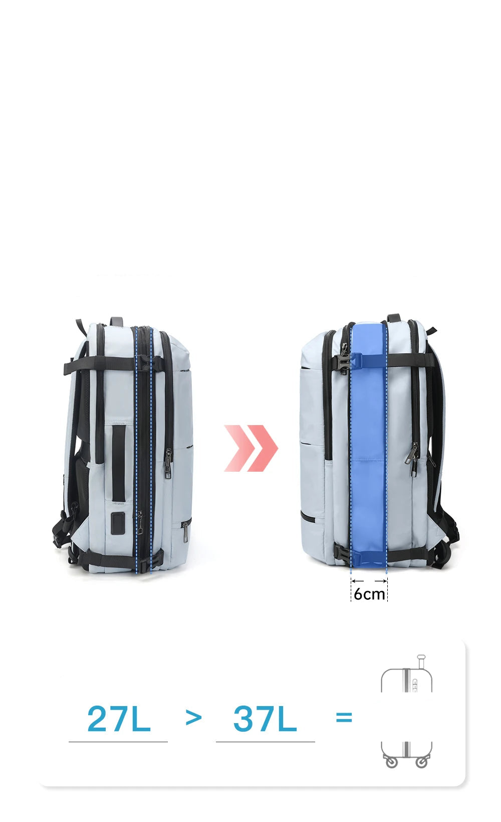 Sac à dos ordinateur 17 pouces bleu imperméable