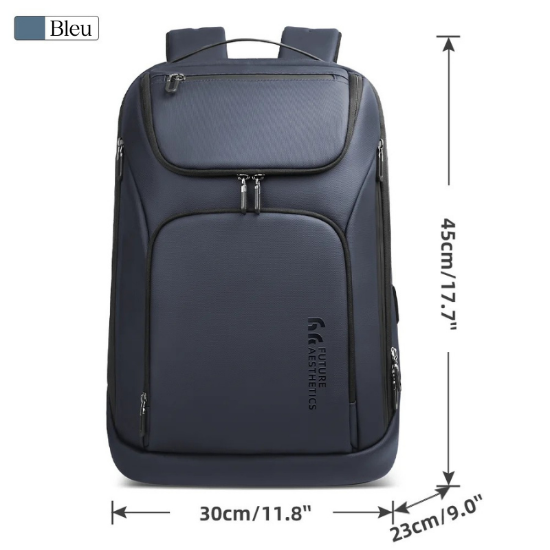 Sac à dos bleu pour ordinateur portable voyage d'affaire 17 pouces