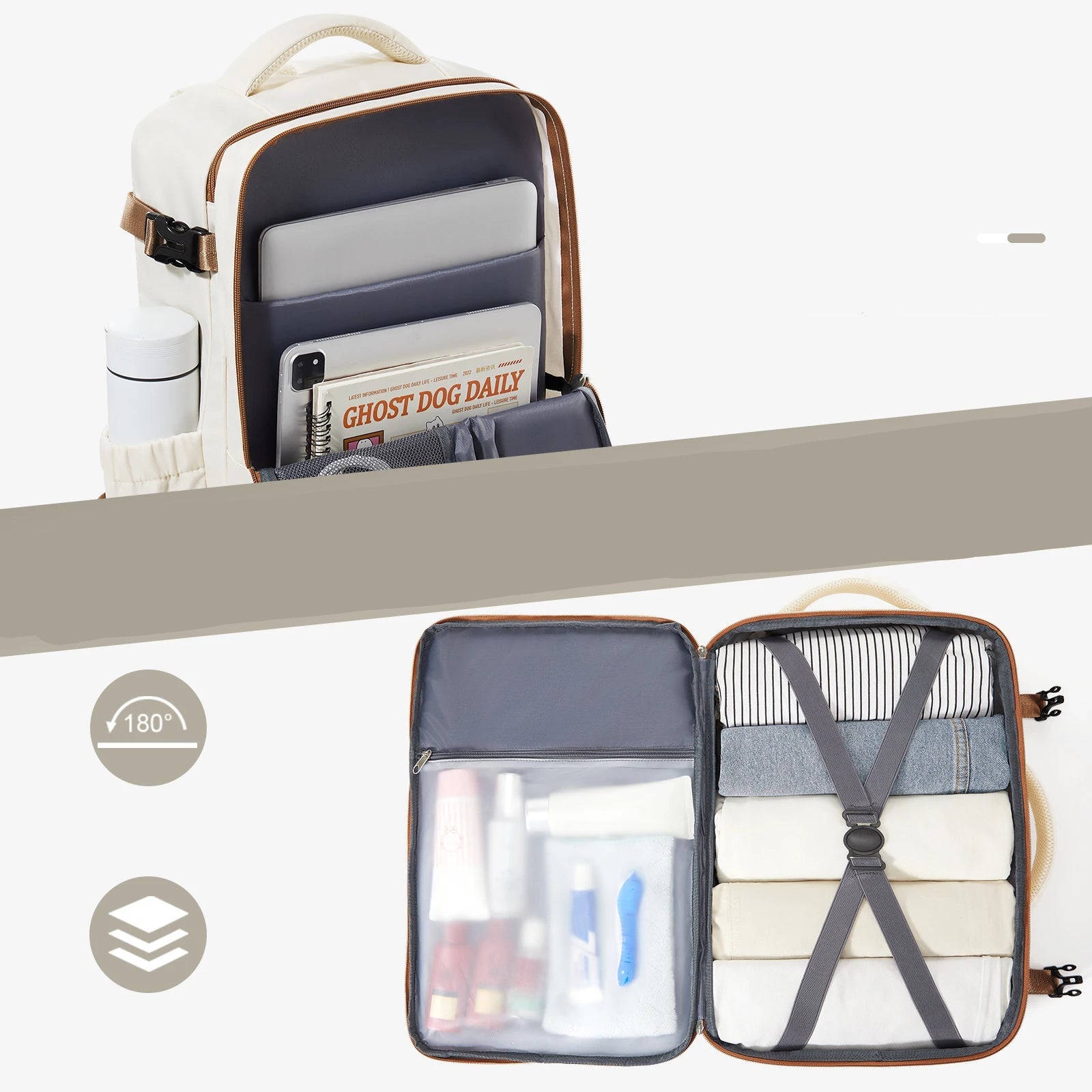 sac beige grand rangement