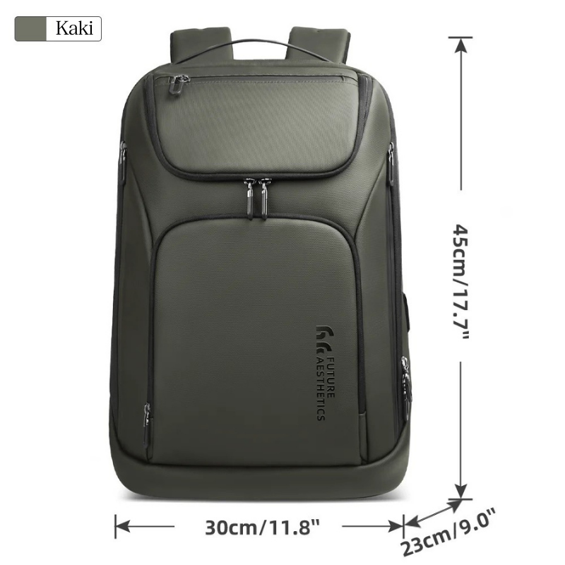 Sac à dos kaki pour ordinateur pour voyage d'affaire 17 pouces
