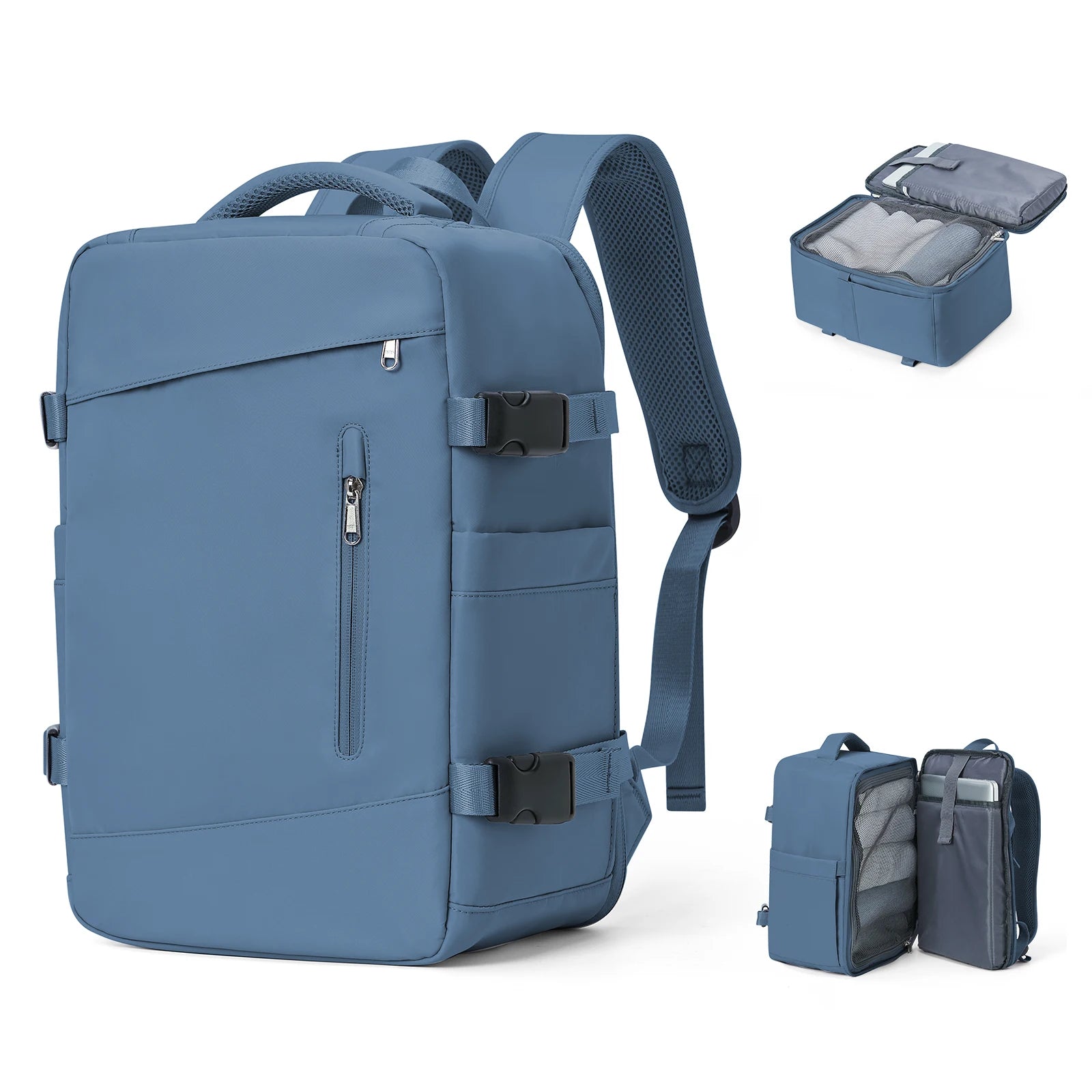 Sac à dos ordinateur format cabine bleu