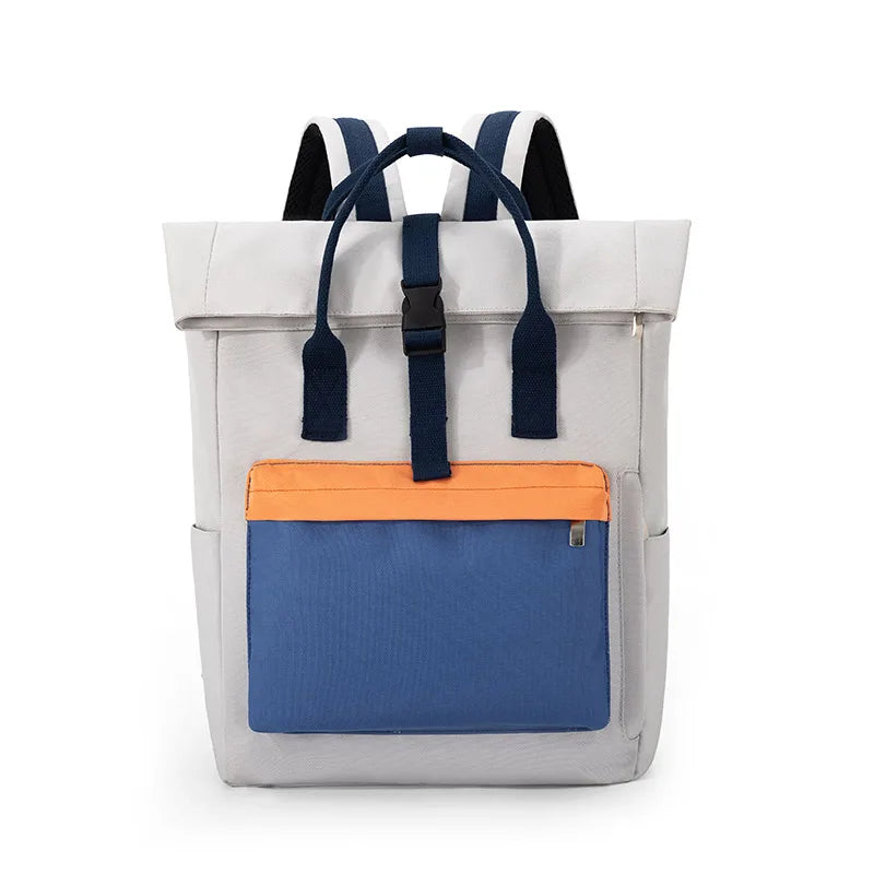 Sac à dos ordinateur gris avec du bleu 14 pouces pour étudiants