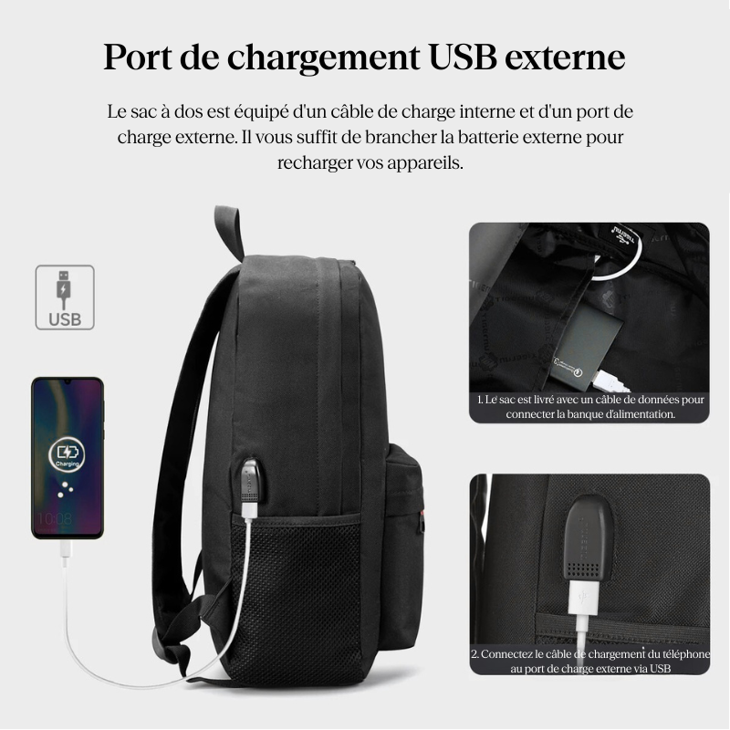 Sac à dos ordinateur portable 15 pouces étudiant université