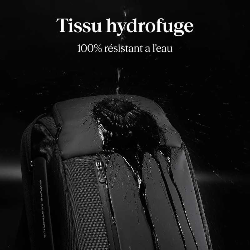 Sac à dos ordinateur noir imperméable pour le business