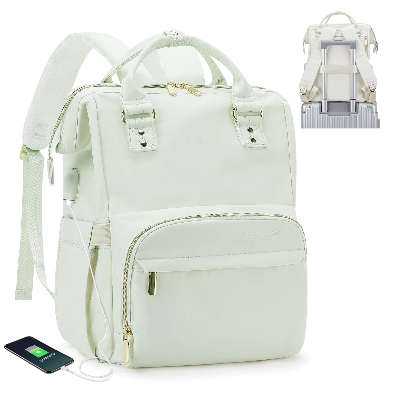 Sac a Dos Femme Pour Ordi Portable vert clair