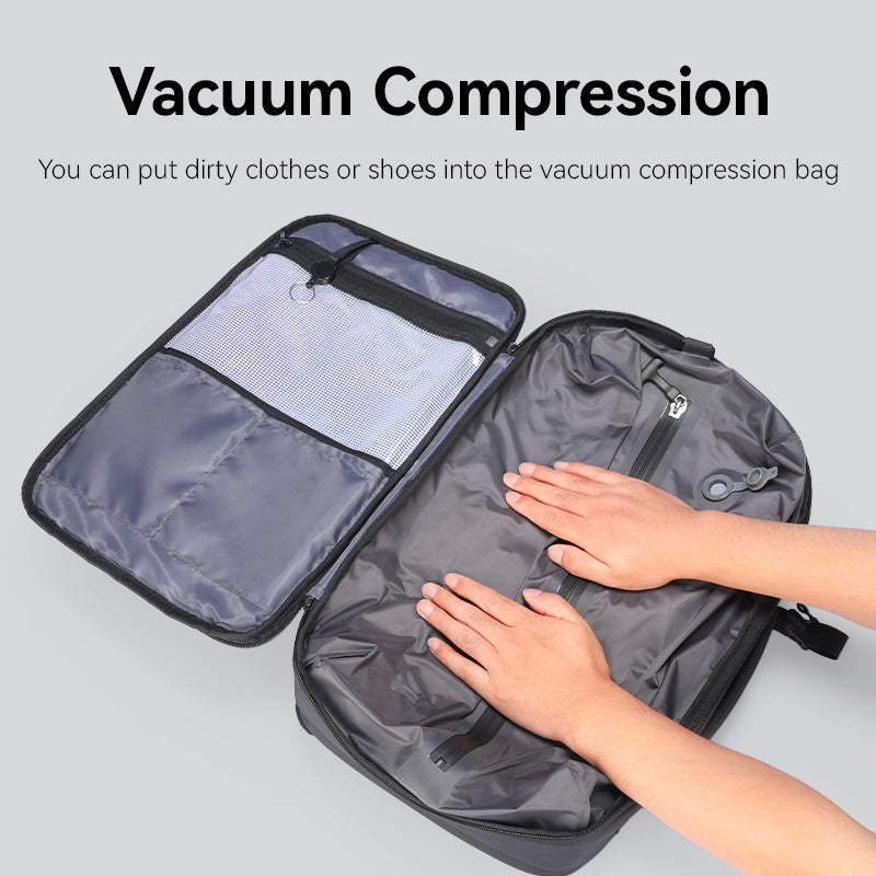 Sac à dos ordinateur extensible 17 pouces – Compression sous vide et port USB intégré