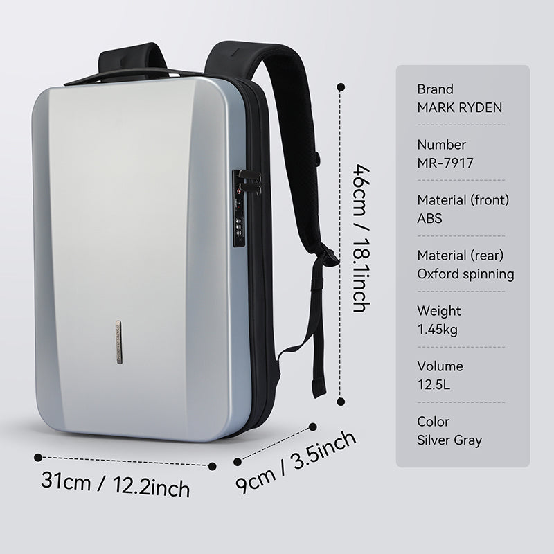 Sac à dos ordinateur rigide 17 pouces avec serrure TSA – Léger, compact et imperméable