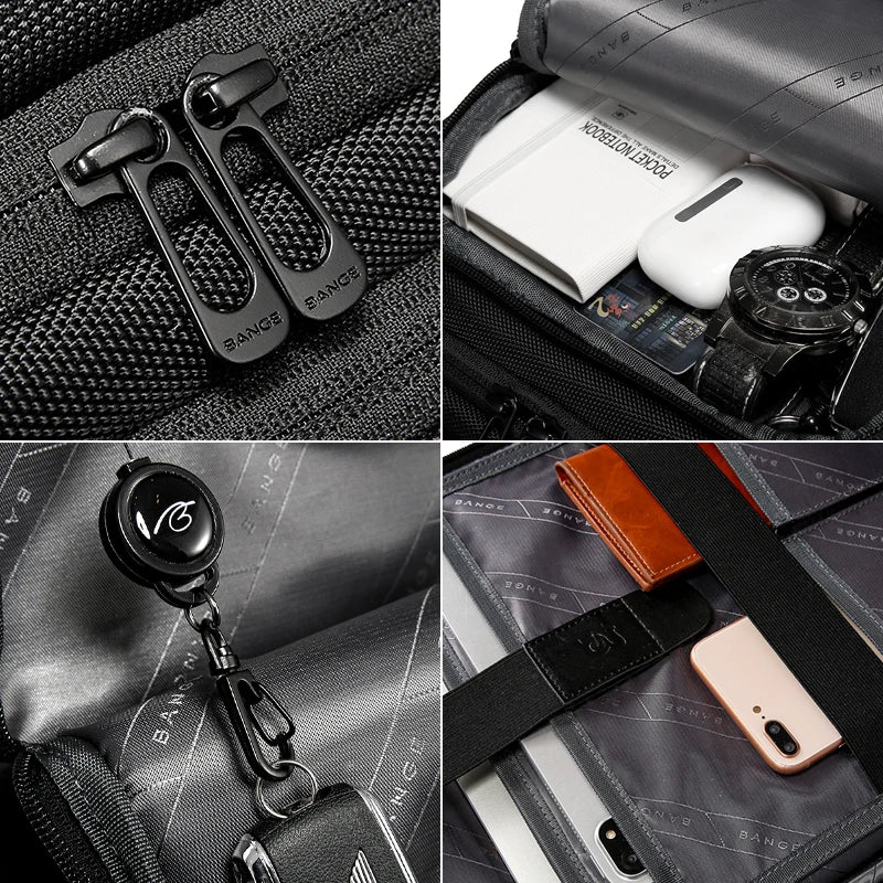 Sac à dos ordinateur noir imperméable pour le business