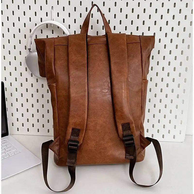 Sac à dos ordinateur homme - 15 pouces - cuir PU vintage souple