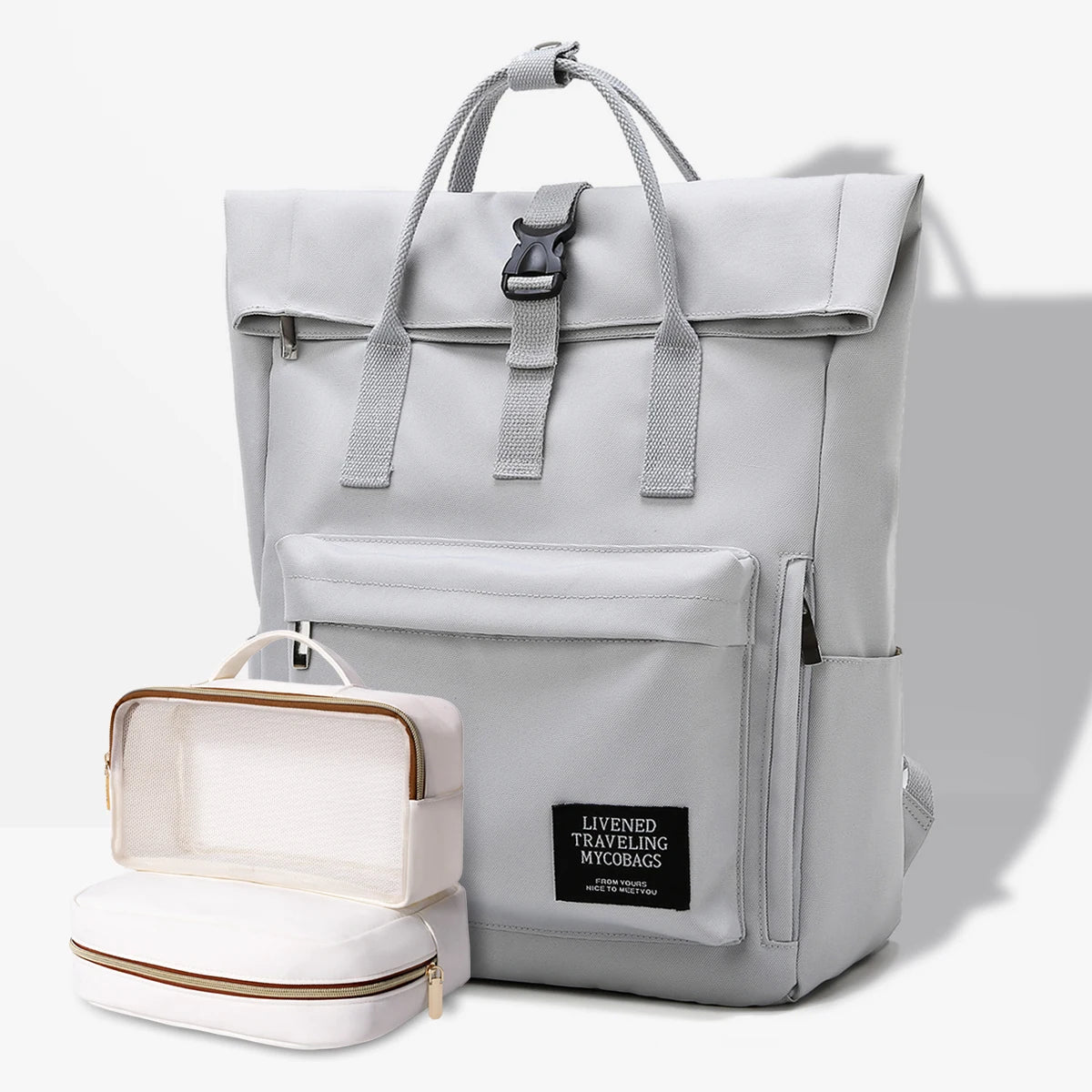 Sac à dos ordinateur gris 14 pouces pour étudiants