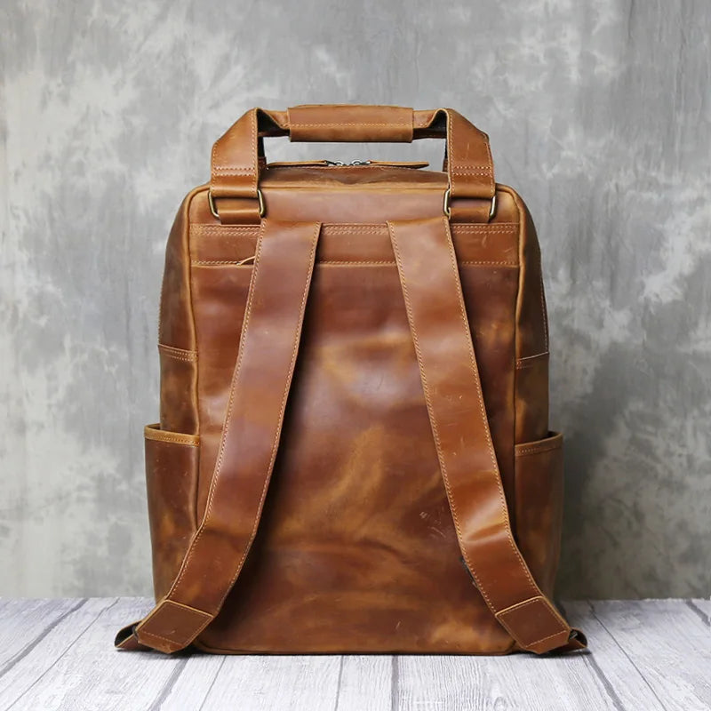 Sac à dos ordinateur style business en cuir épais