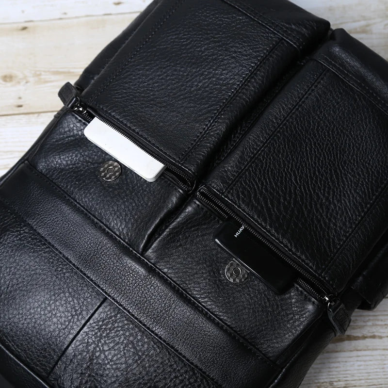 Sac à dos ordinateur portable à bretelles en cuir