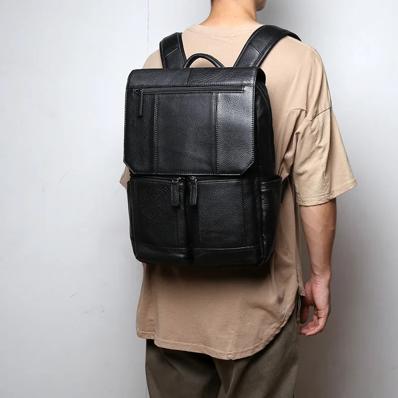 Sac à dos ordinateur à bretelles en cuir