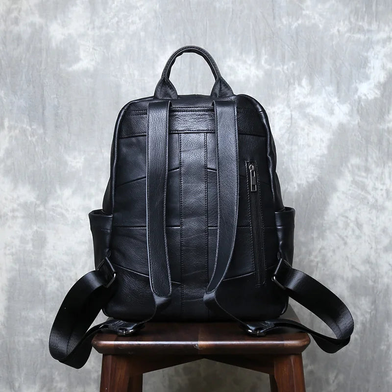 Sac à dos ordinateur portable noir en cuir