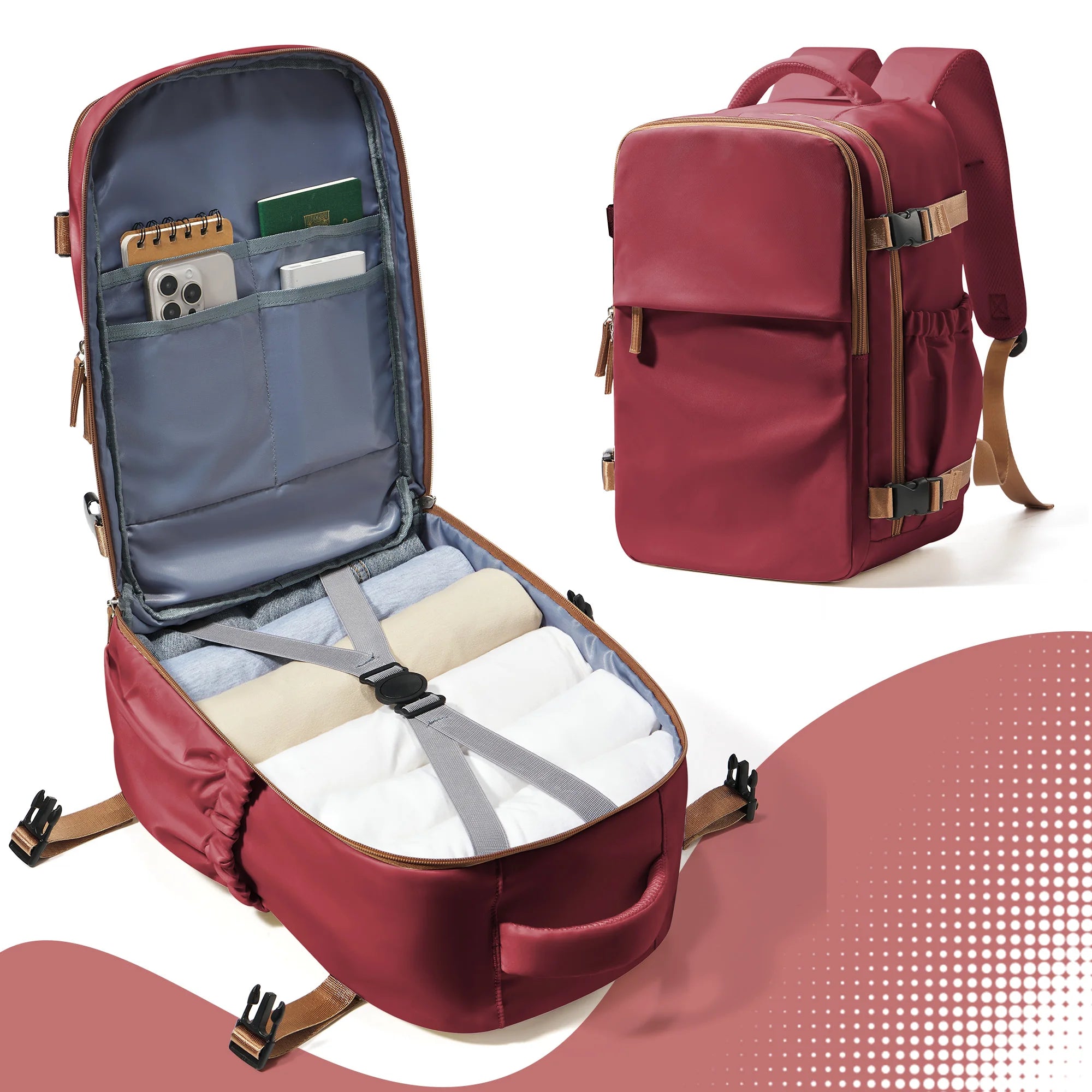 Sac à dos ordinateur rigide rouge