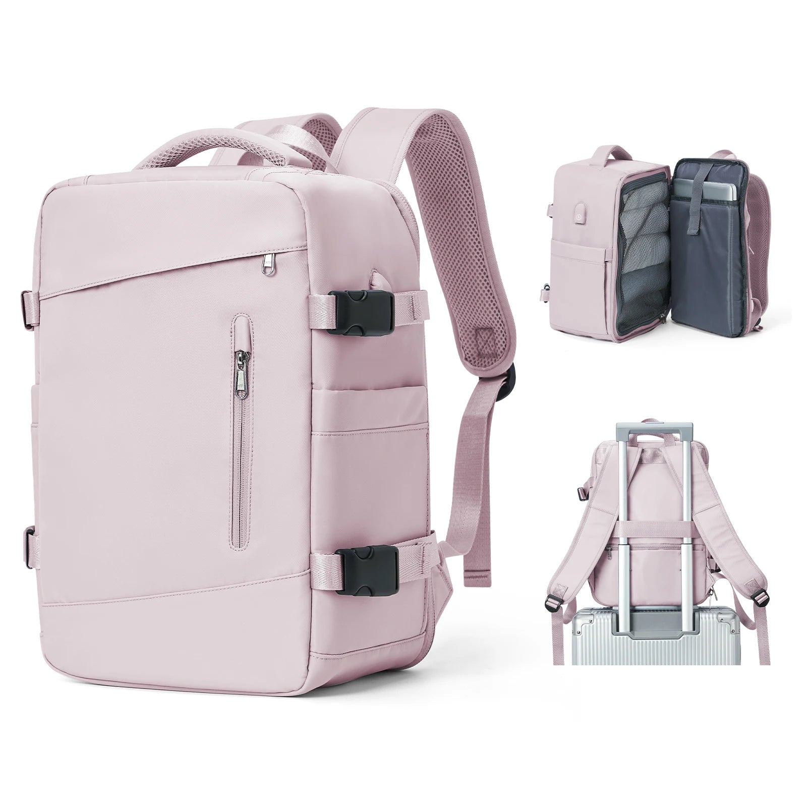 Sac à dos ordinateur rose format cabine