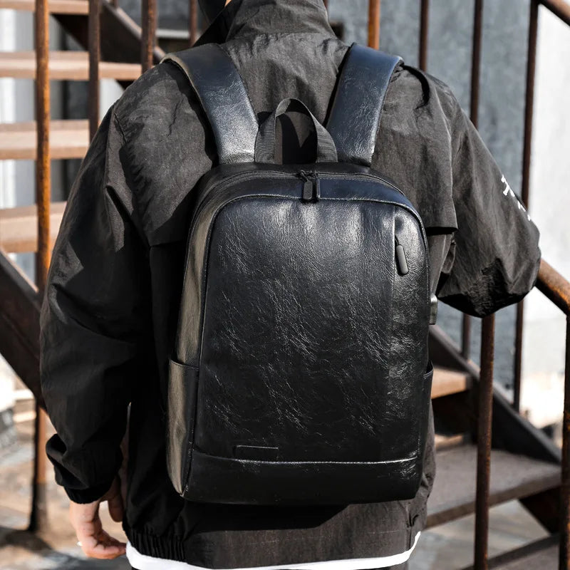 Sac à dos ordinateur souple pour homme en cuir