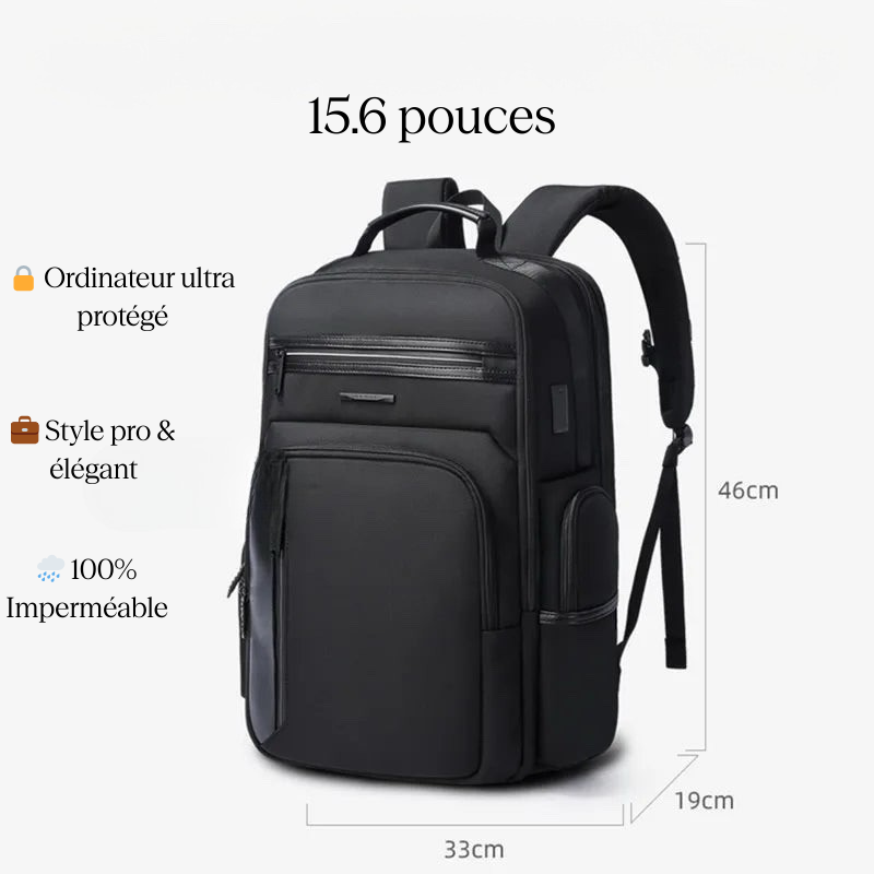 Sac a Dos Professionnel Ordinateur Compact, Étanche et Polyvalent