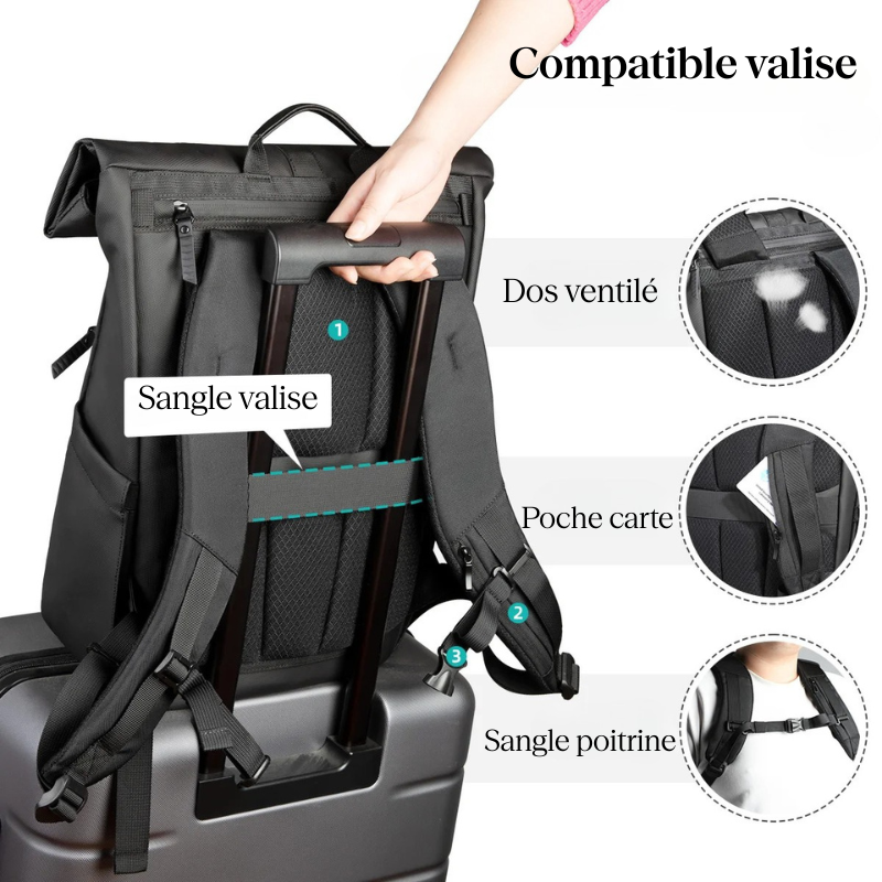 sac ordinateur noir transport avion